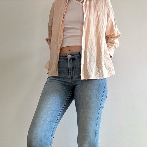 FOR ALL 7 MANKIND KIMMIE CROP SKINNY BLUE  JEANS - 27 - Picture 5 of 16